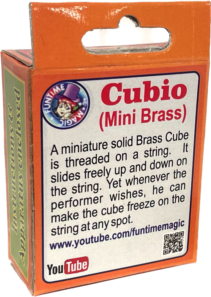 BRASS CUBIO Obedient Close Up Magic Trick Pocket Cube Slides Up & Down String