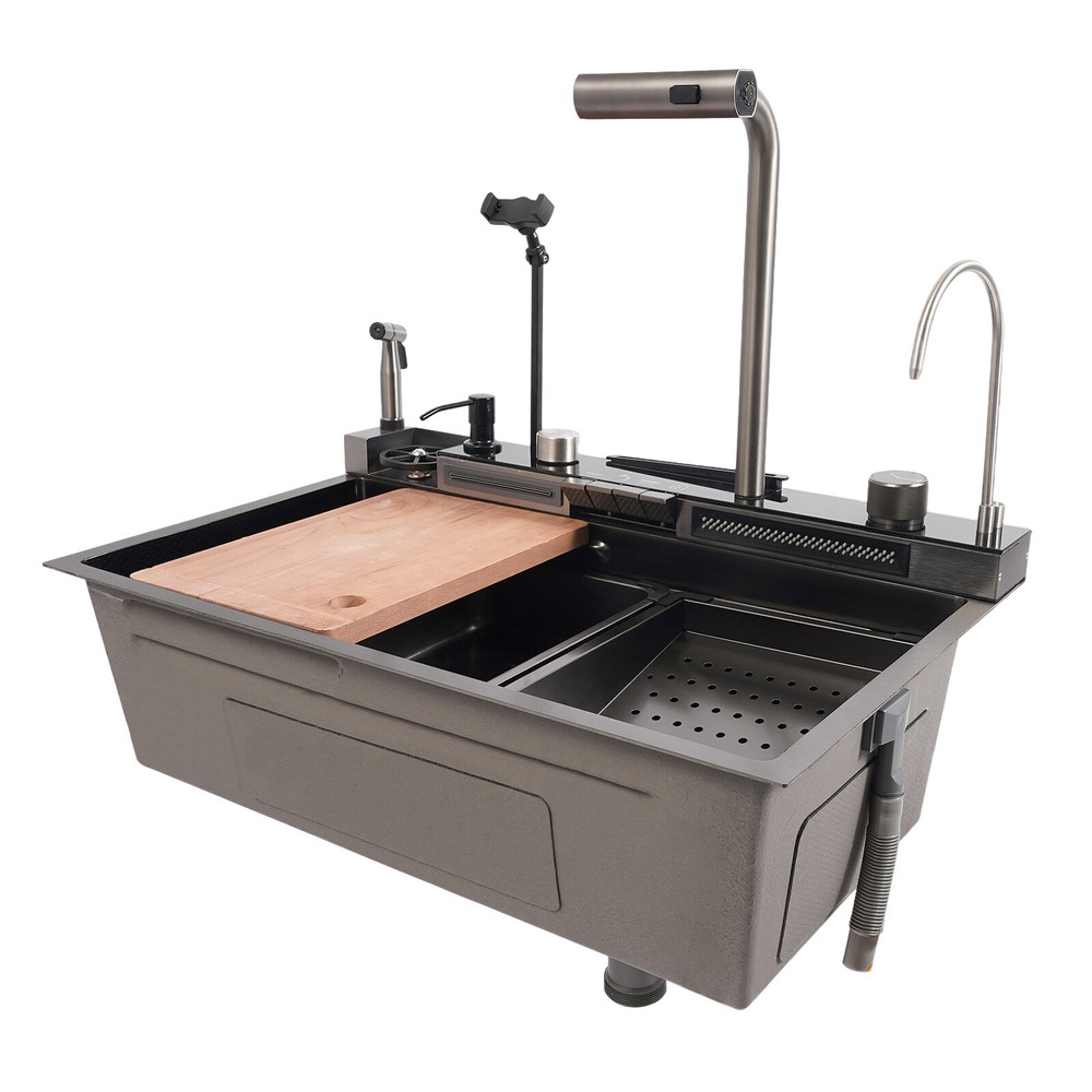 Sink Kitchen Sink Digital Display Stainless Steel Sink Kitchen Sink Rectangular