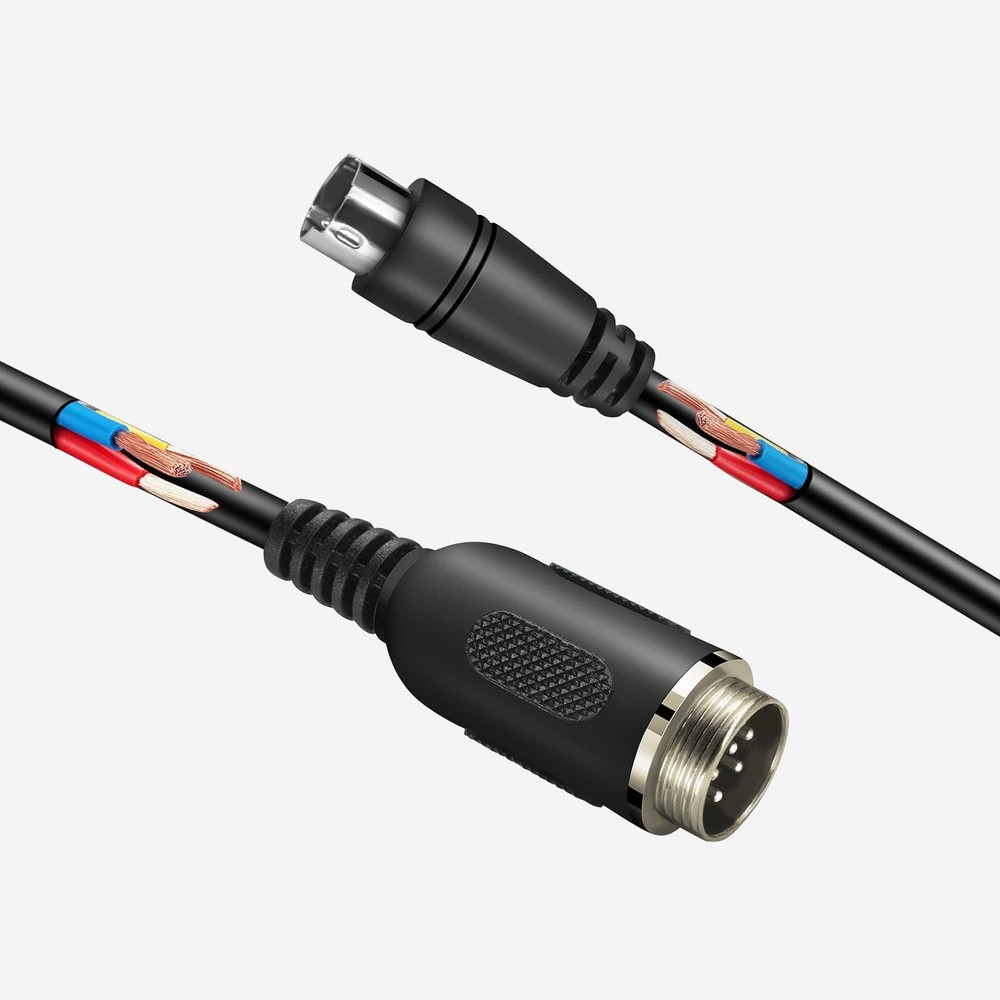 ZLiT Connection Din6 USB Cable Adaptation Fit for Thrustmaster TH8A Black