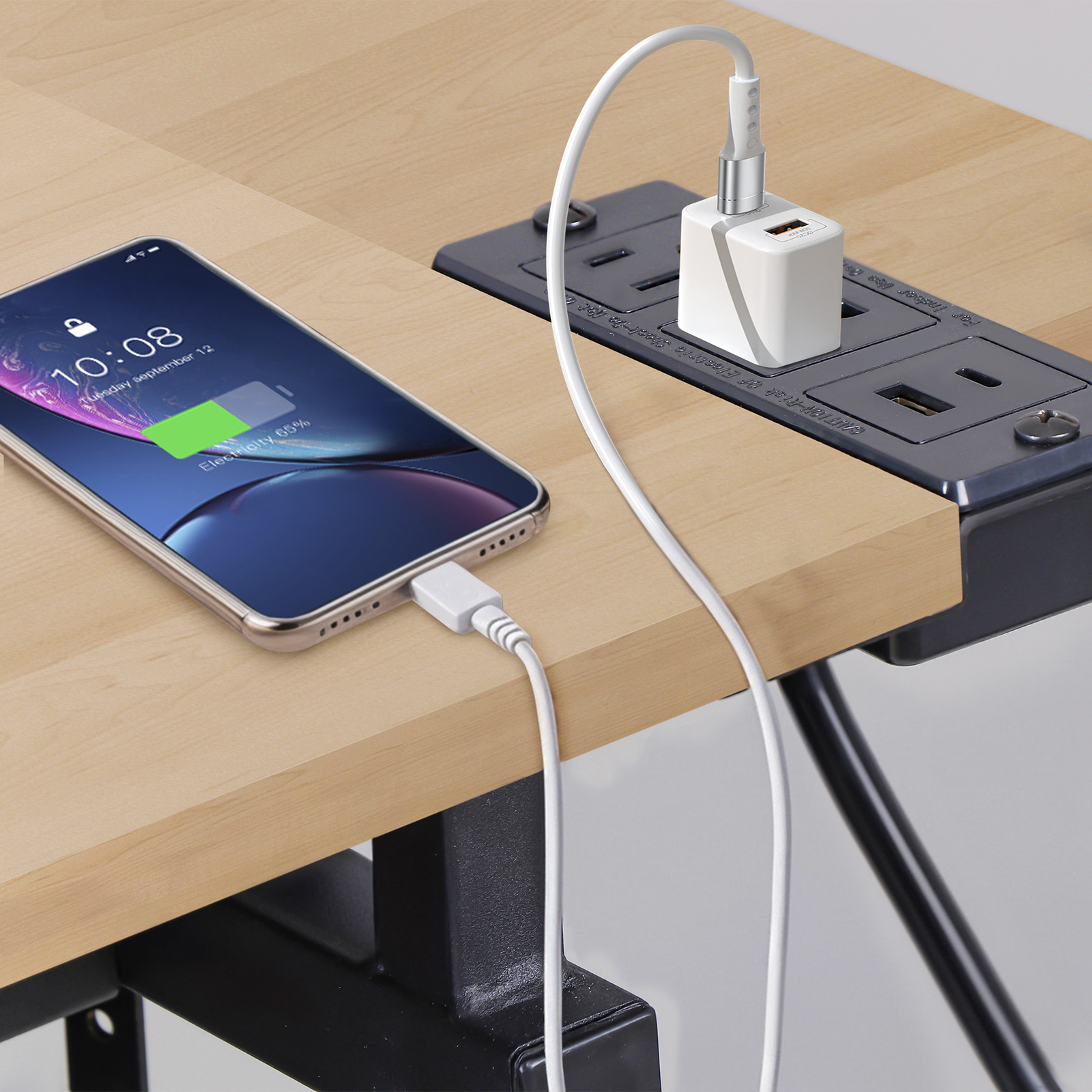 Adjustable Drafting Table for Artists Drawing Table w/ Charging Station Natural