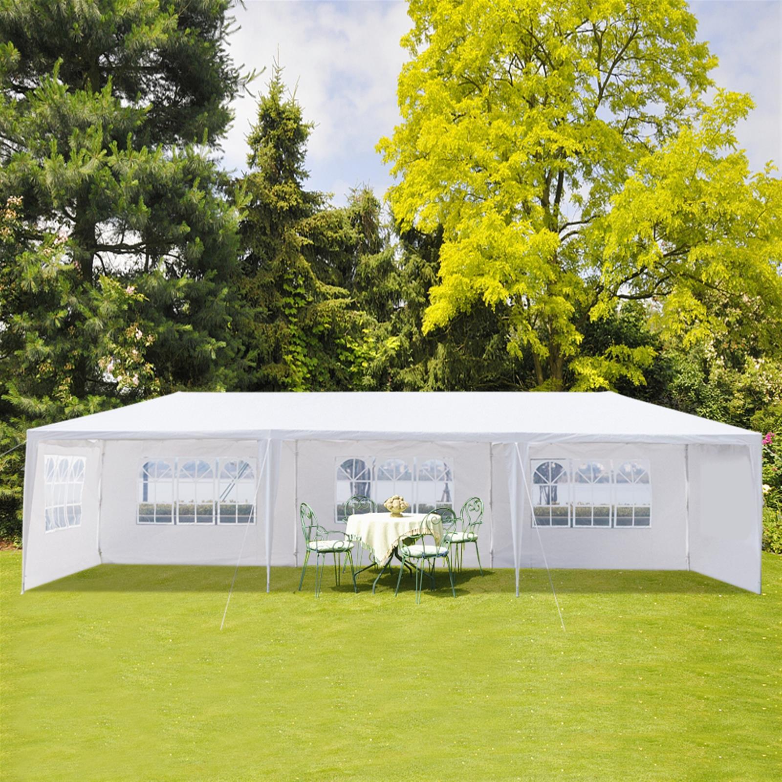 10'x30' Party Tent Wedding Commercial Gazebo Marquee Canopy W/5 Side Wall Awings