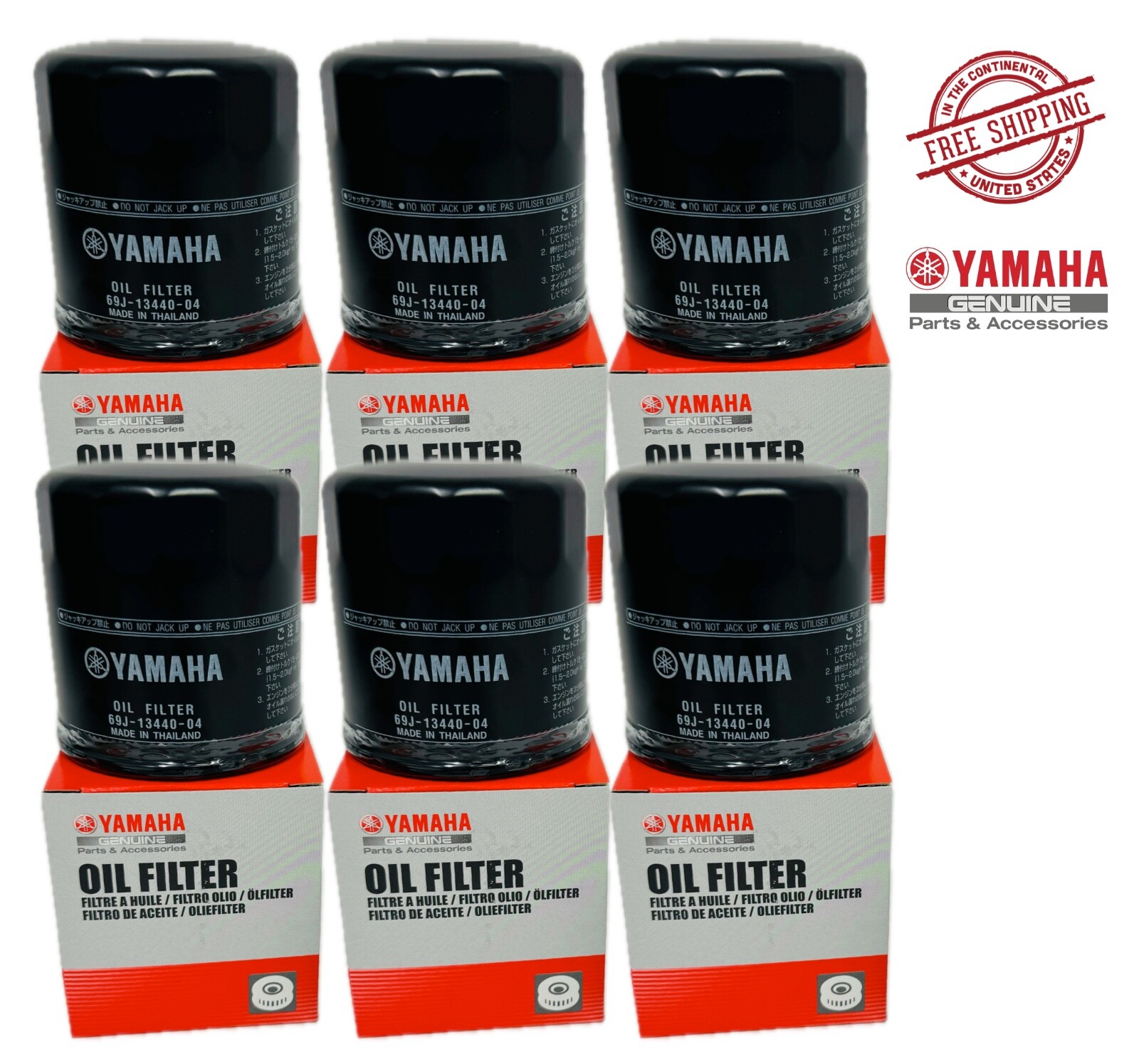 6-PACK YAMAHA OEM Outboard Oil Filter F150 F200 F225 V6 F250 69J-13440-04-00