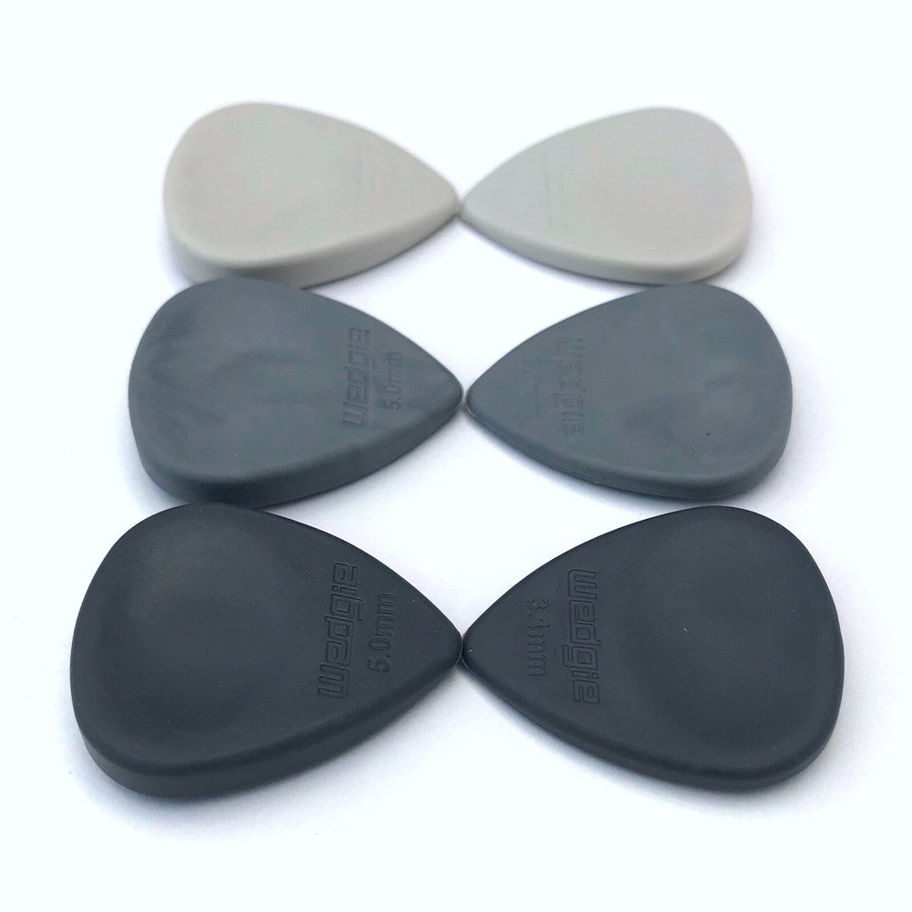 Wedgie Rubber Guitar Pick Sampler Pack | Soft, Medium, and Hard | 6 pcs