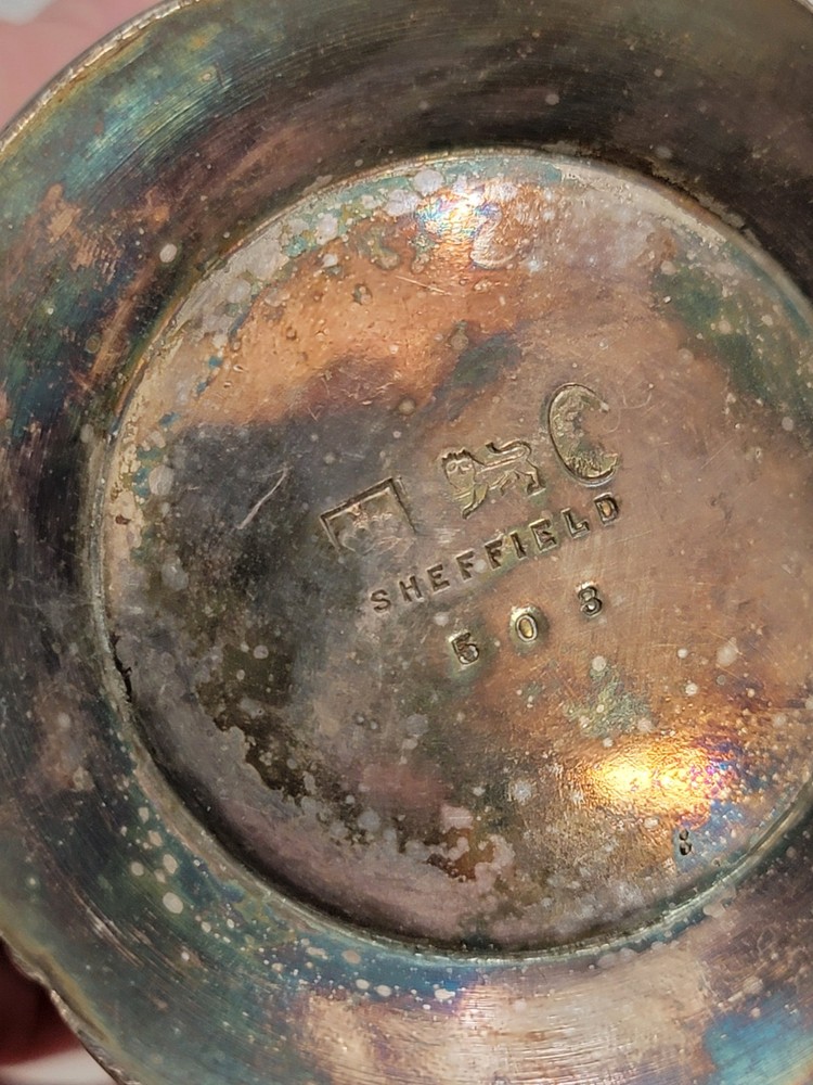 Antique Sheffield Silverplate Tea Caddy Etched Pattern