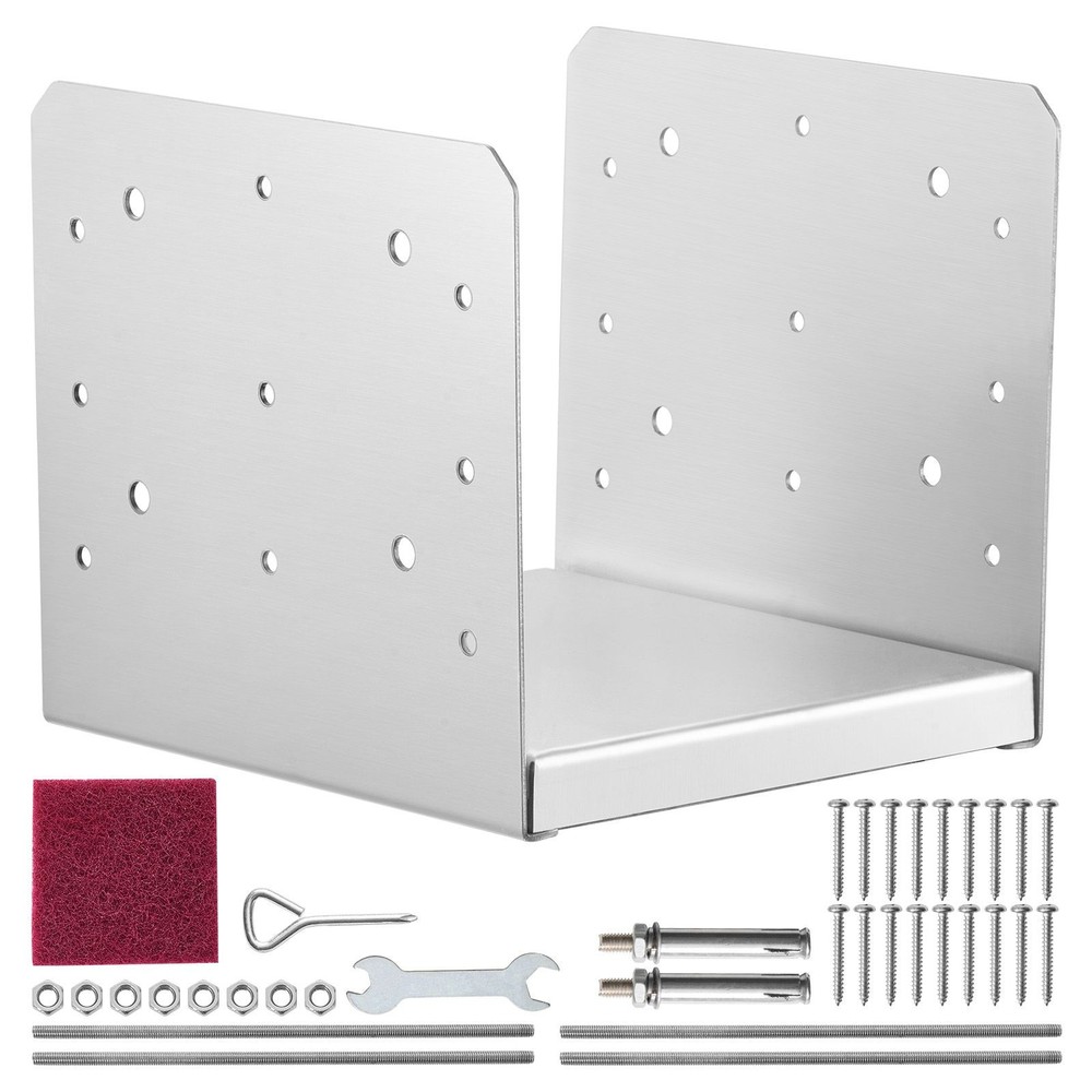 8"x 8" Post Base, 1Pcs Stainless Steel Adjustable Post Anchor Bracket(Internal 7