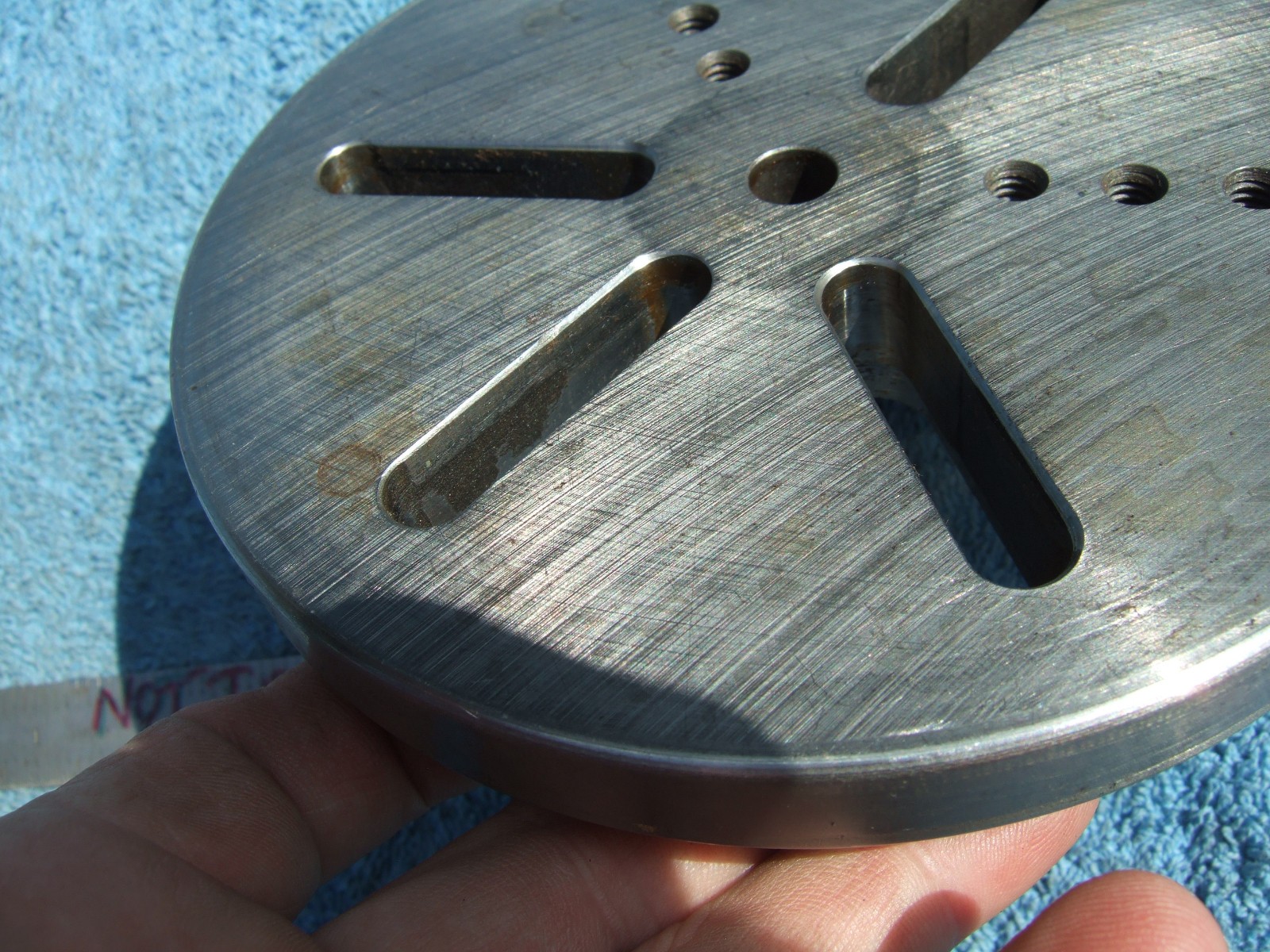 FIXTURE PLATE ROUND 6 inch TAPPED XLNT TOOLMAKER MACHINIST INSPECT GRIND MILL