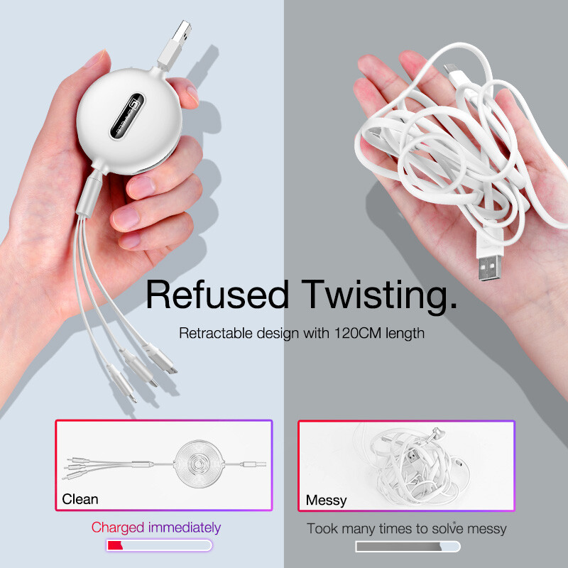 Three in one data cable