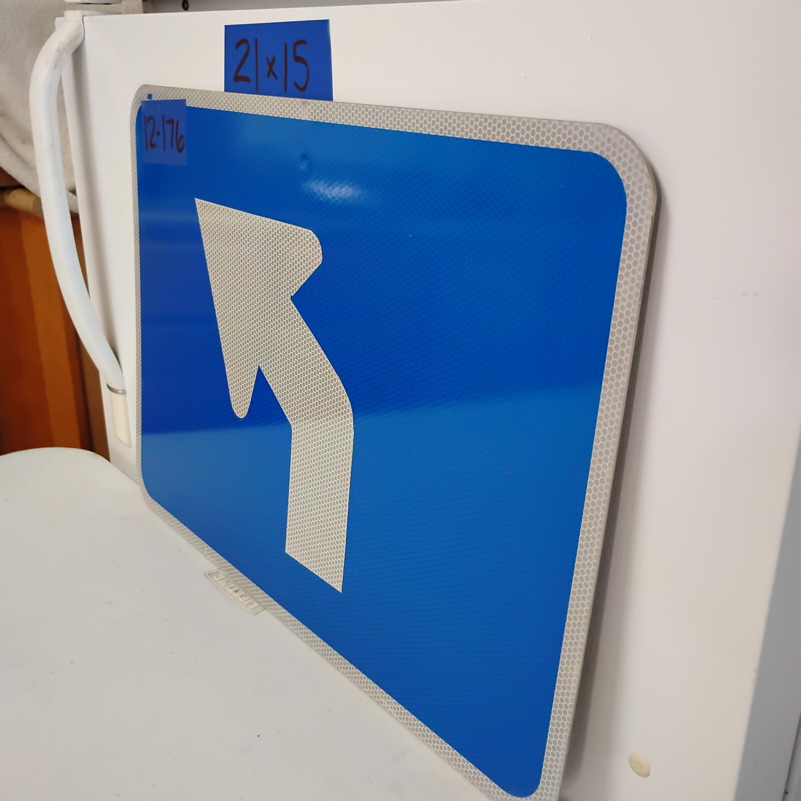 Authentic Traffic Highway Road Street Arrow Sign 45 Degree Left 21" X 15" 12-176