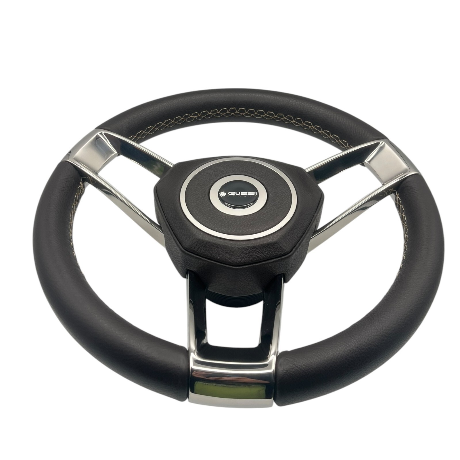 New Gussi Italia Boat Steering Wheel Polished Stainless Steel Spokes KEYED HUB