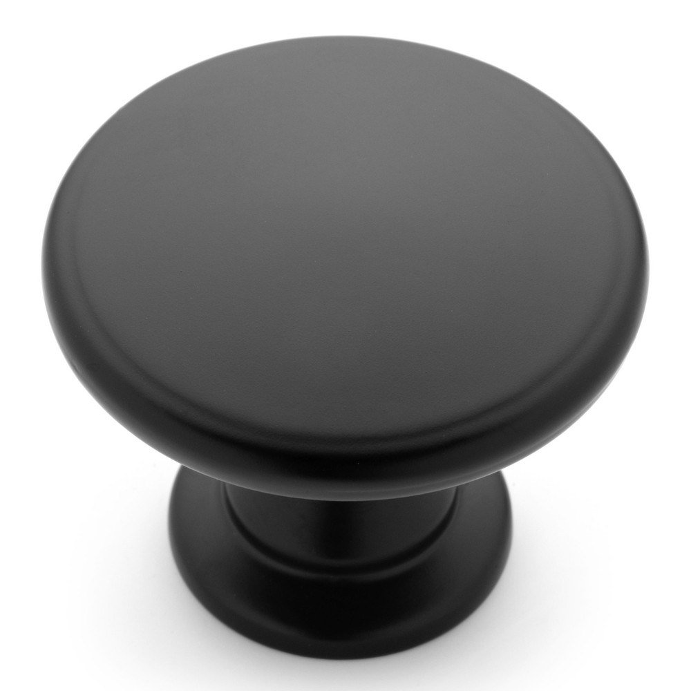 Cosmas Flat Black Round Oversized Cabinet Knobs #13248FB