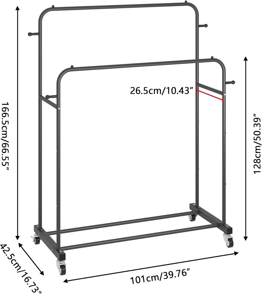 Portable Multi-functional Clothes Rack, Black