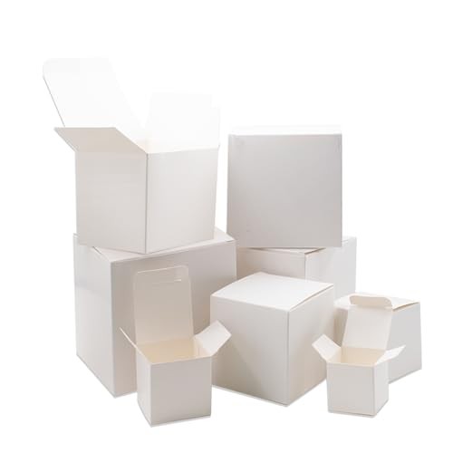 8 PCS Nesting Gift Boxes Assorted Size (1.2'' -4'') Prank Surprise White