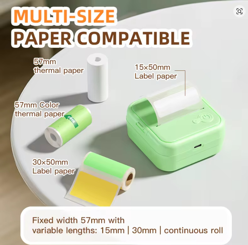 Smart Mini Bluetooth Printer Inkless Label Sticker Maker Portable