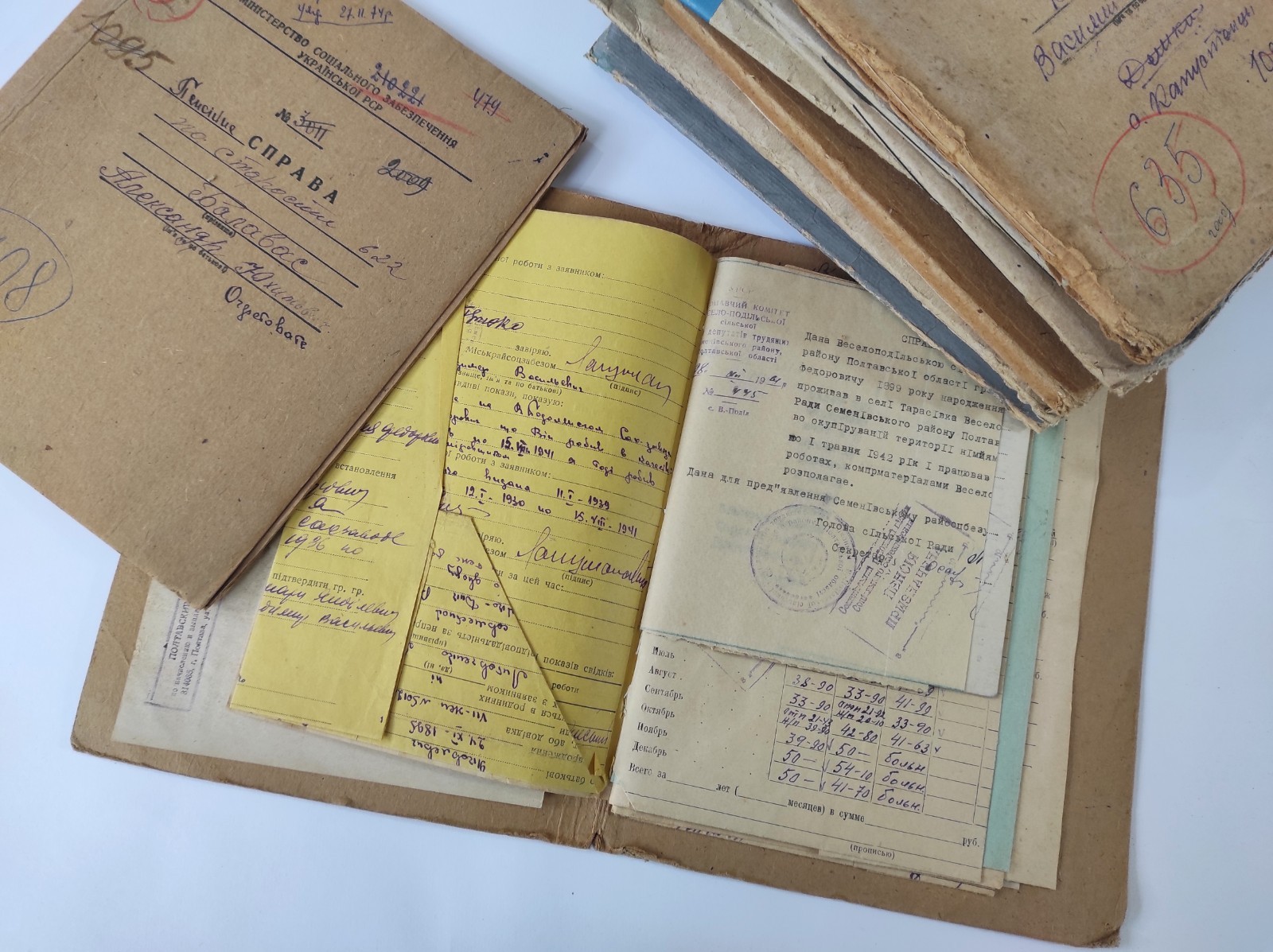 10 folders with Soviet vintage documents 1940s-1980s