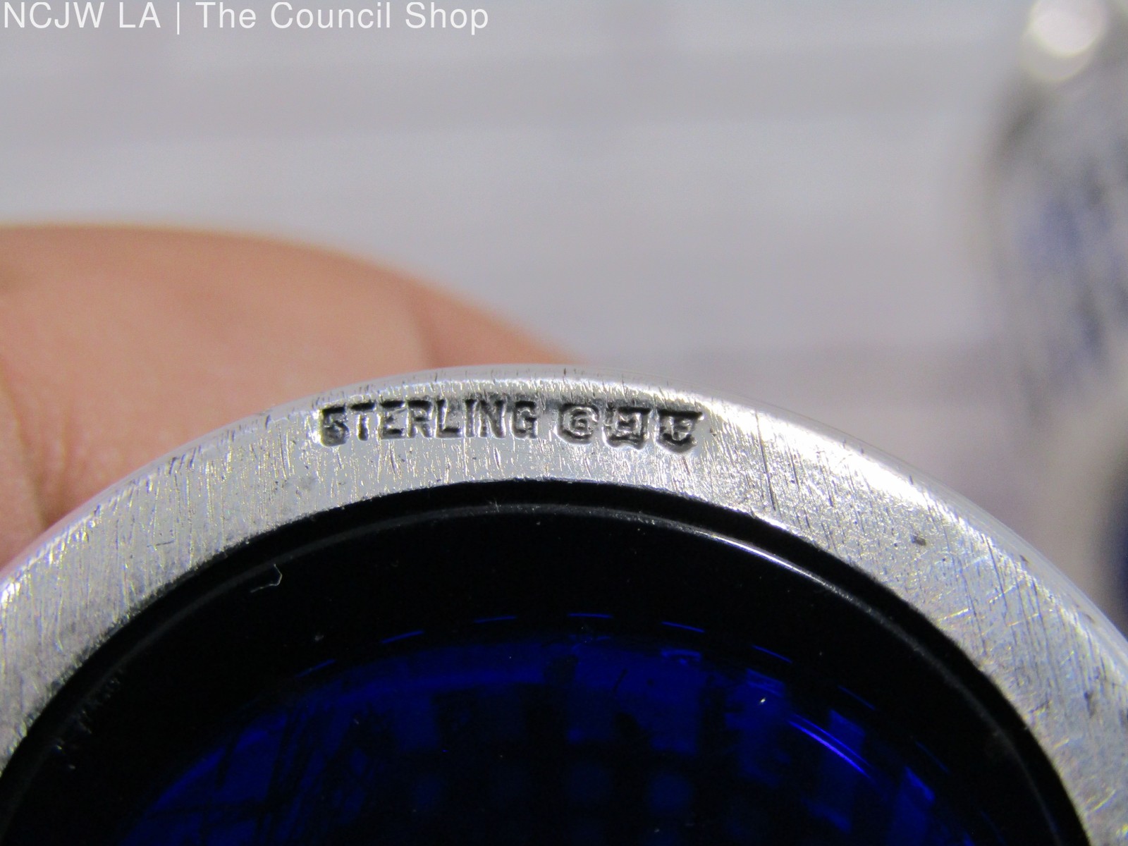 Vintage GHF Sterling Silver Cobalt Blue Salt & Pepper Shakers