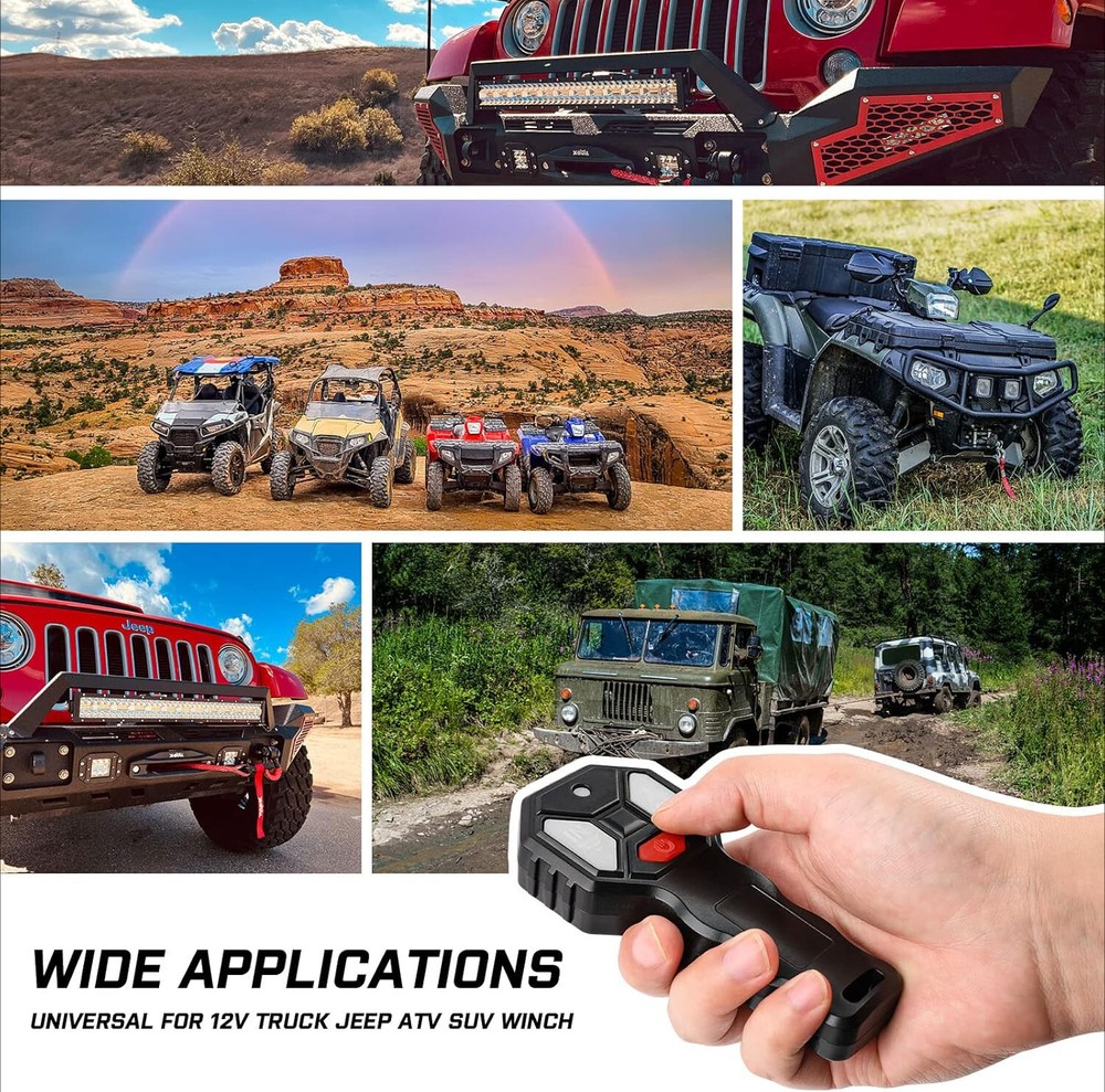 Wireless Winch 2 Remote Control Kit Handle Switch Car ATV SUV 12V