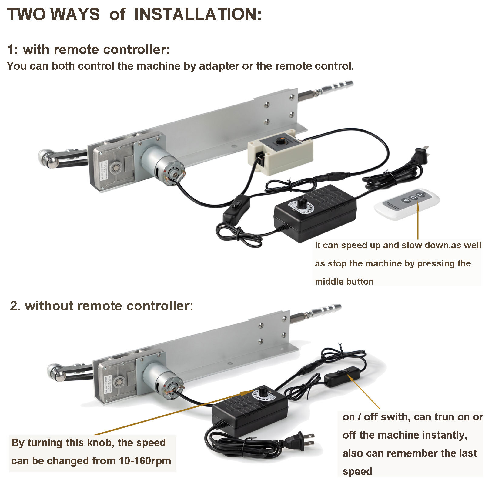 DC 12V 150MM 6inch 160RPM Reciprocating Linear Actuator Motor with Stand DIY US