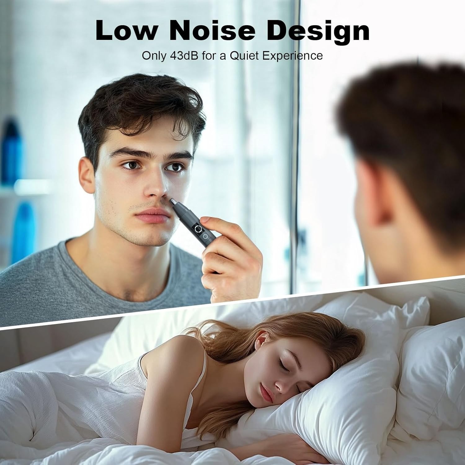 Ear and Nose Hair Trimmer with LED indicator USB Rechargeable Water Resistant