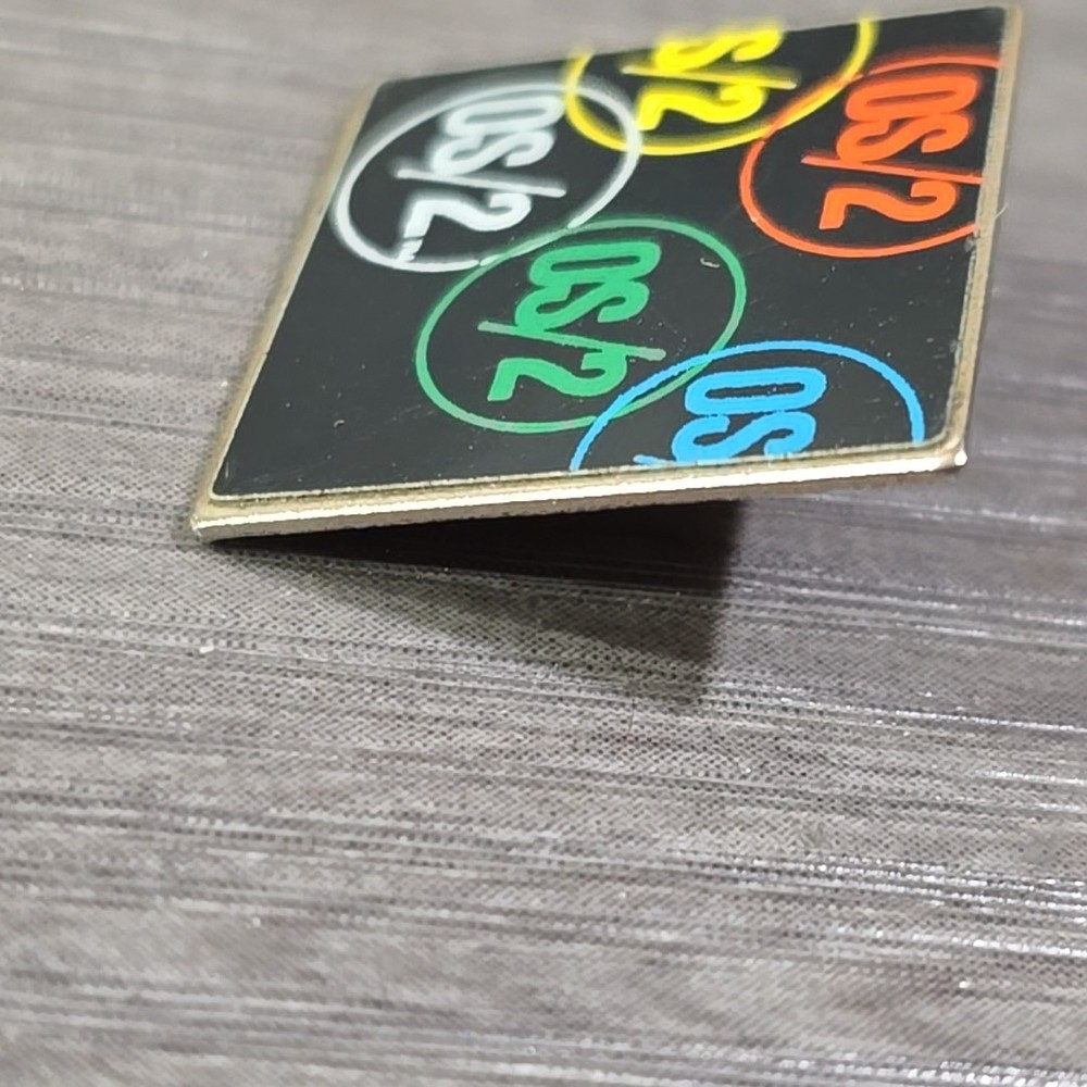 Vtg OS 2 Pinback Windows Operating System Lapel Pin Microsoft Logo