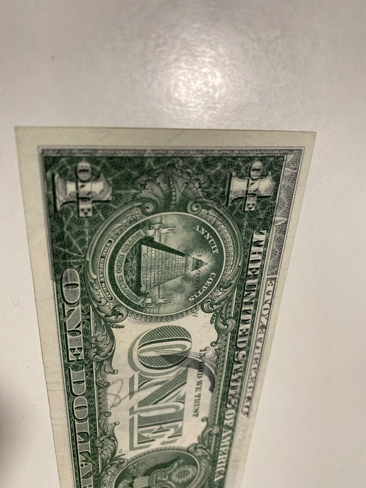 $1 ERROR 1963 A Offset Transfer Face to Back AU， Rare！
