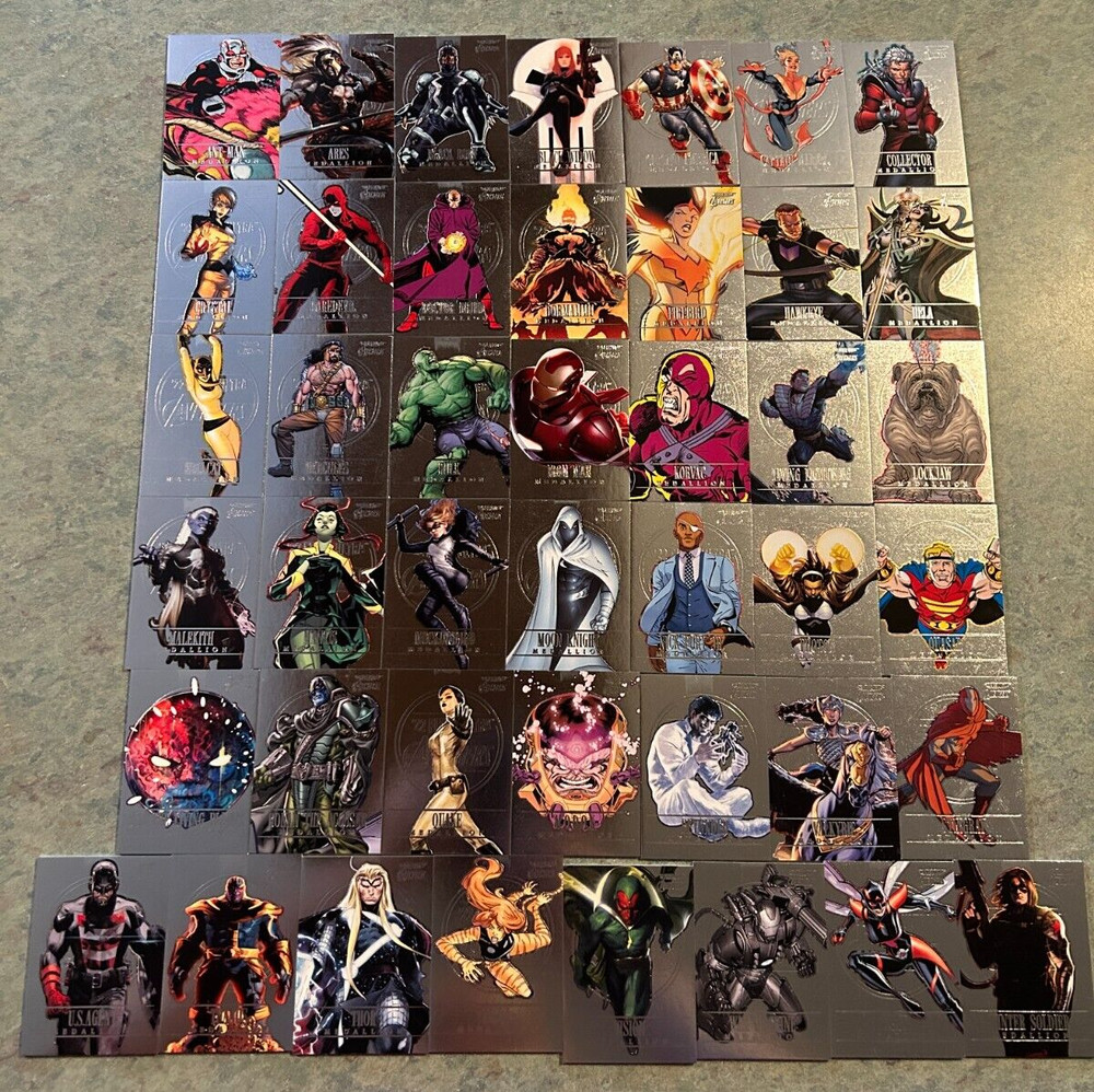 2022 SILVER MEDALLION UPPER DECK MARVEL FLEER ULTRA AVENGERS 43 CARD PARTIAL SET