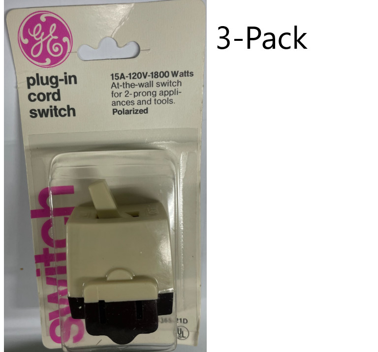 Plug In Cord Switch (3-Pack) GE FREE SHIPPING