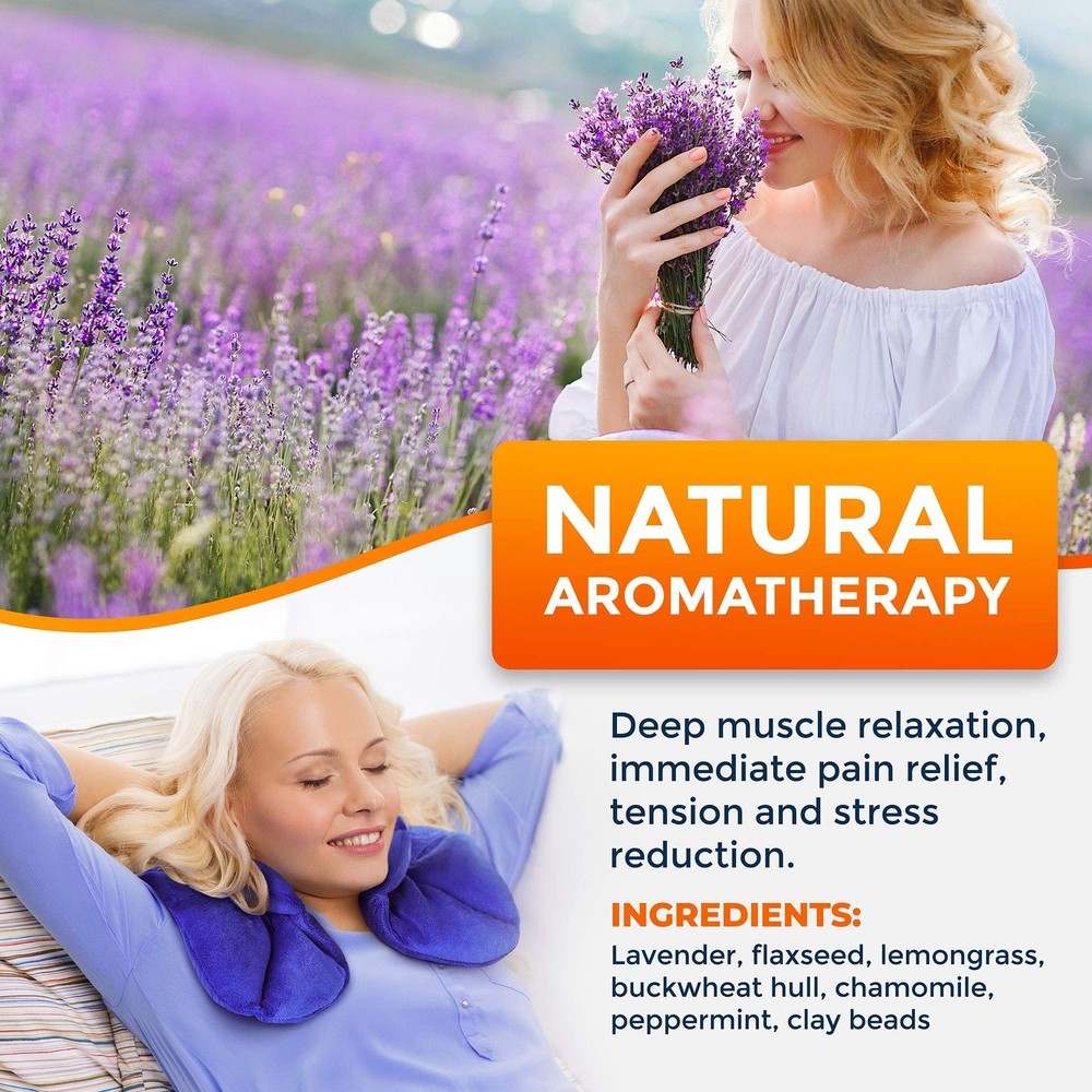PhysioNatural Microwavable Heating Pad with Natural Herbal Aromatherapy - for...