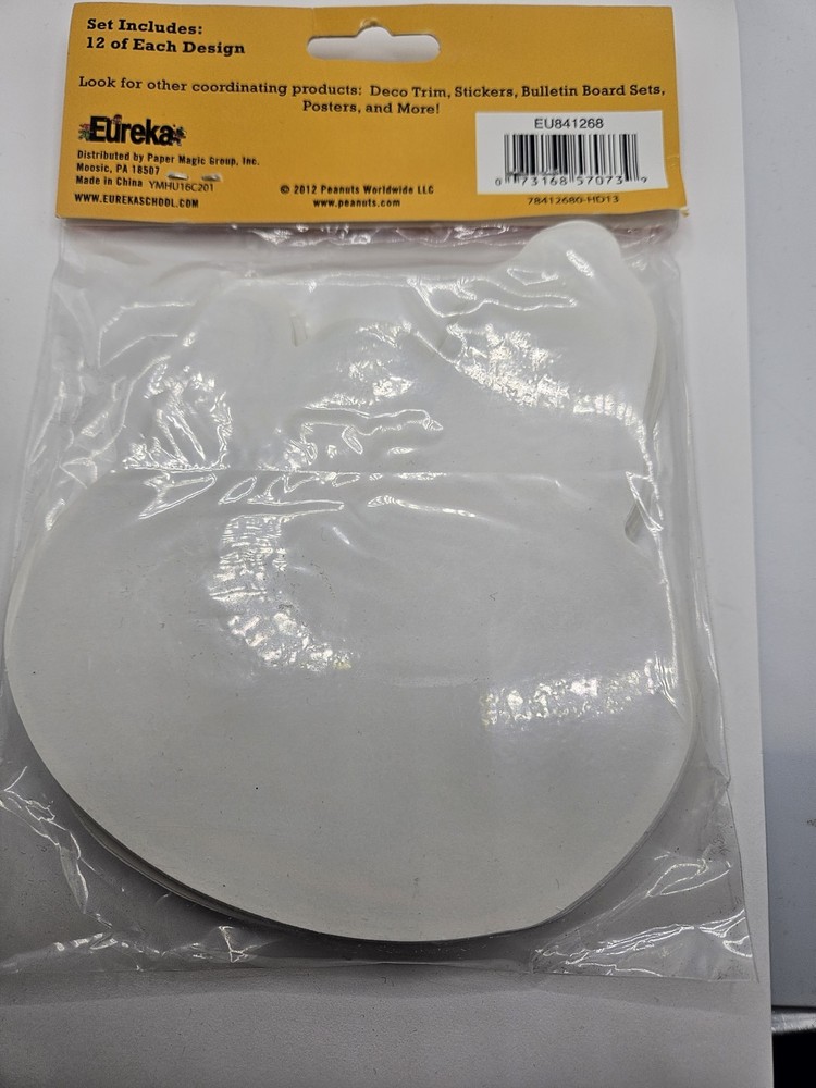 36 NEW Snoopy EASTER EGG cardstock CUTOUT Classroom Teacher Decor EUREKA 3diff