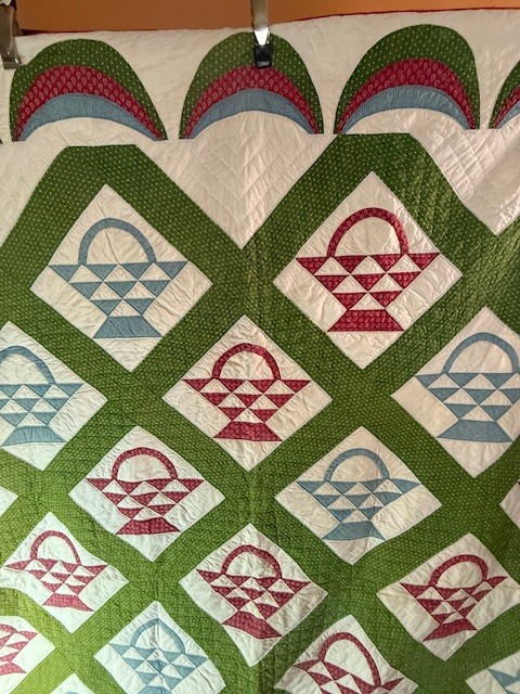 Glorious 19Th Century Basket Quilt