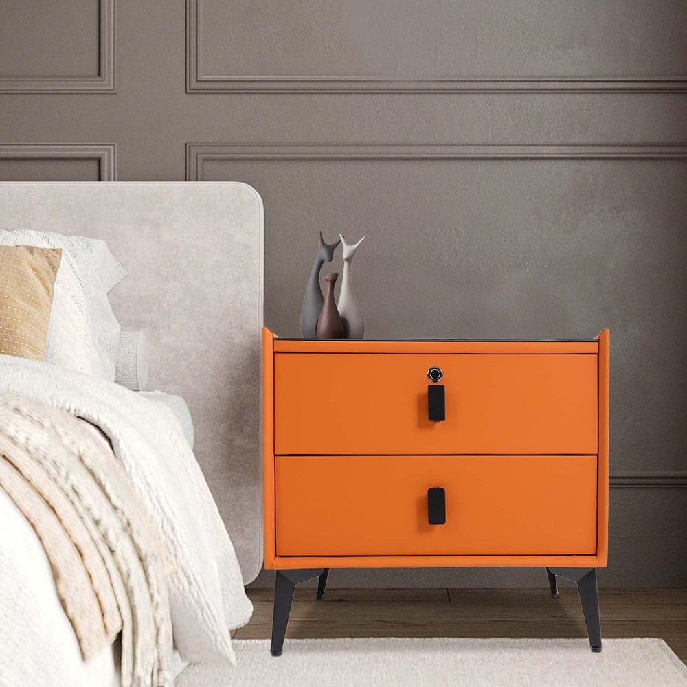 Bedside Table Bluetooth Speaker Smart Nightstand w/ Light USB&Wireless Charging