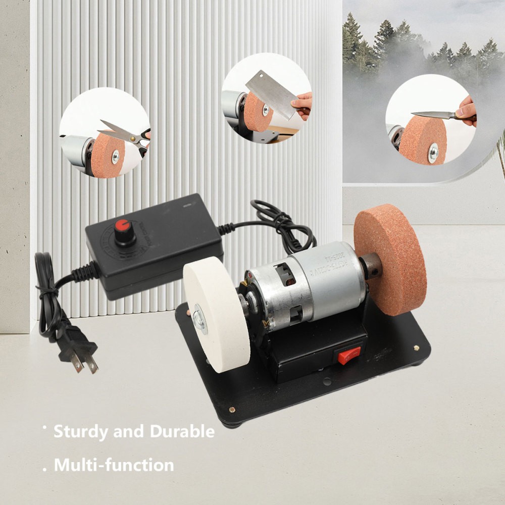 Electric Benchtop Grind Sander Adjustable Variable Speed Table Grinding Machine