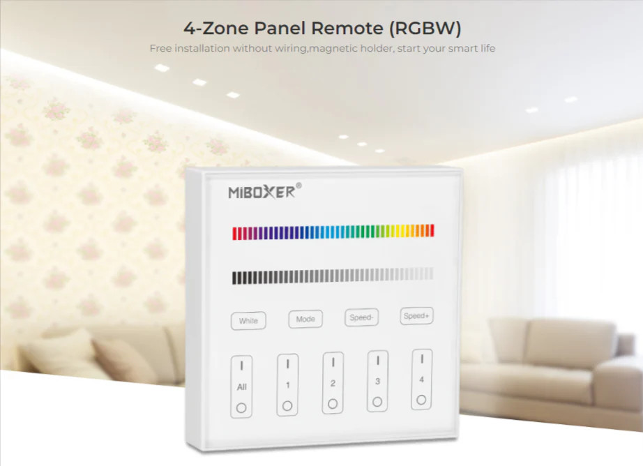 Miboxer 4-Zone Panel Remote (RGBW) White