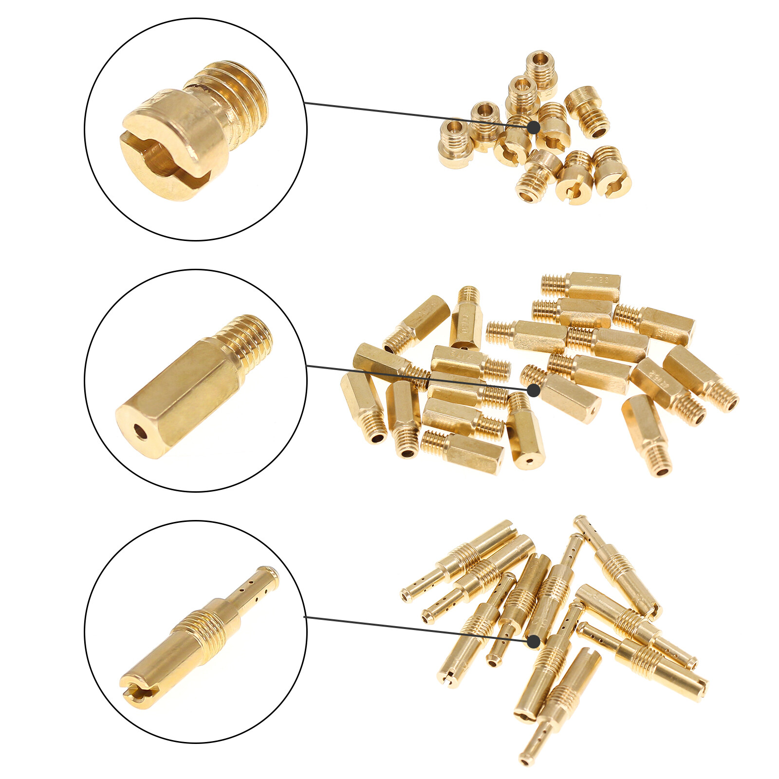 40Pcs Carburetor Jet Kit for PWK Keihin OKO CVK KOSO Crab,Pilot and Main Jets