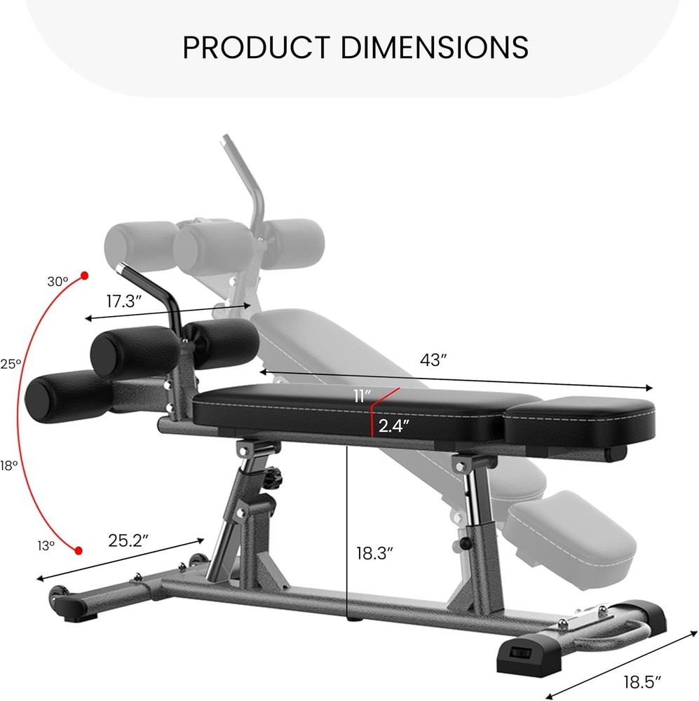 Superior Adjustable Ab Bench - Decline & Flat Position for All Workout Styles