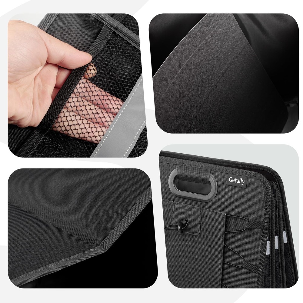 Collapsible Car Trunk Organizer with Multi Pockets & 3 Compartments Storage