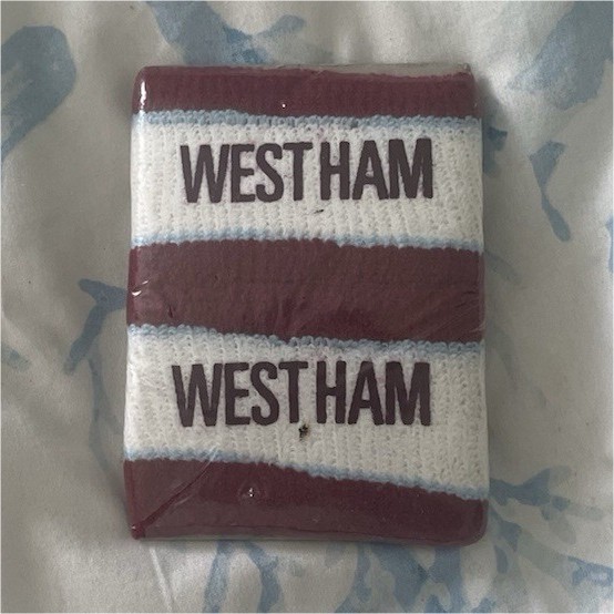 West Ham United /Steve Harris Maroon White blue Striped Wristband memorabilia