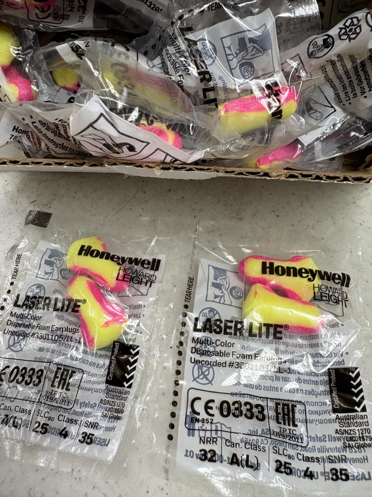 Howard Leight Laser Lite LL-1 Honeywell Disposable Ear Plugs New 200 pair