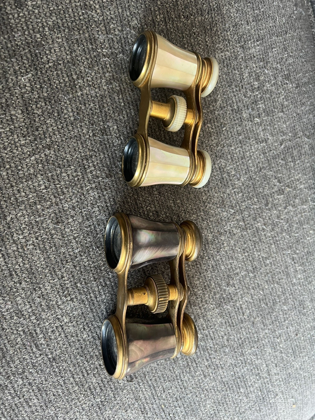 2 Pair Of Antique late 1800 LeMaire Mother of Pearl Opera Binoculars Glasses .