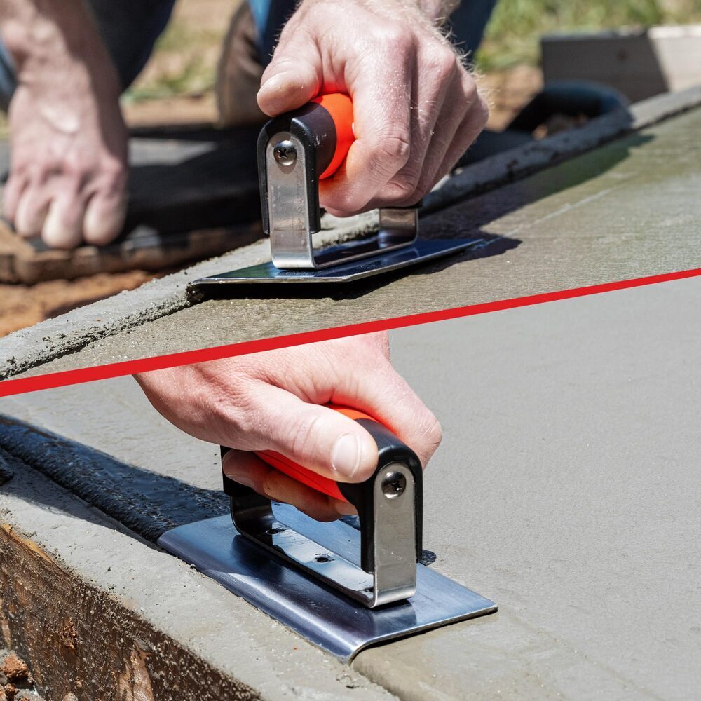 Goldblatt Concrete Edger Tool 6x6" Steel Edger 1/2"R 5/8"D Concrete Finish Tools