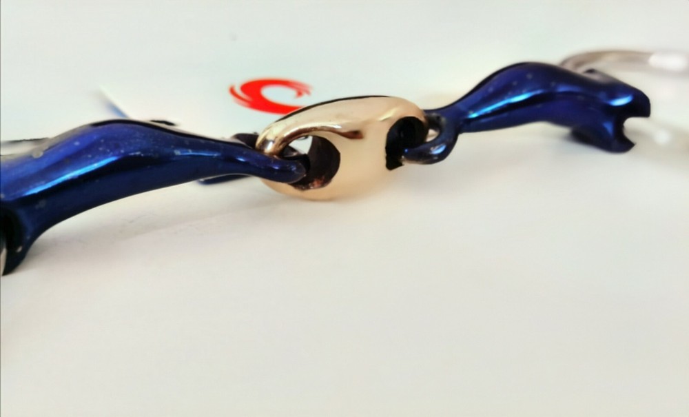 Loose Ring Snaffle Blue Sweet Iron Curved Bit Copper link *SAME DAY DISPATCH*