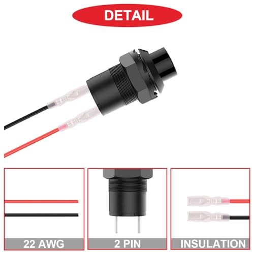 12Pcs 12mm Black Mini Round Latching Push Button 12Pcs 12mm Black Self-Locking