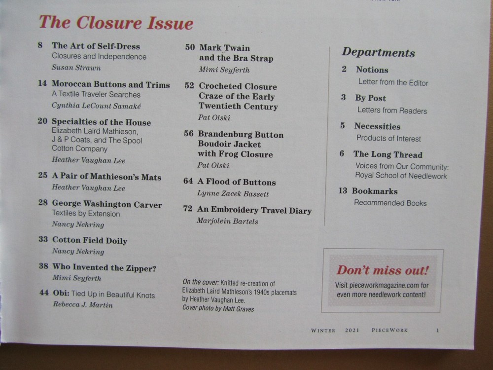 Piecework magazine Winter 2021