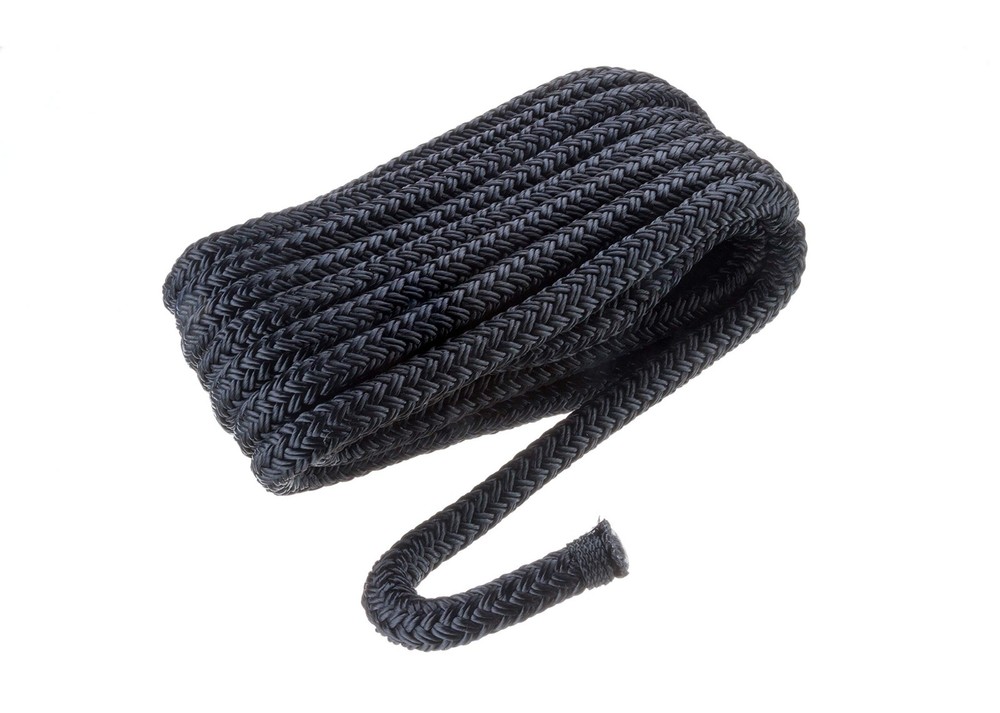 Seachoice 40401 Double Braid Nylon Dock Line 1/2" x 20' Black