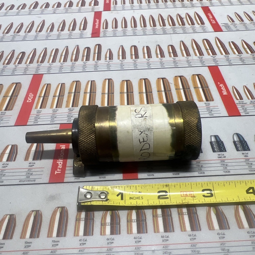 BRASS PYRODEX RS ? POWDER FLASK MUZZLELOADER FLINTLOCK