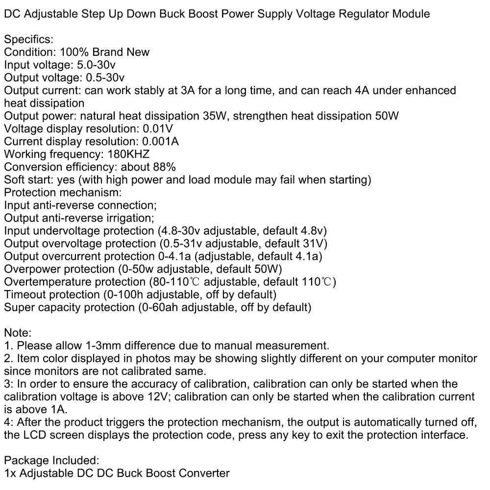 Programmable Digital Controlled Buck Boost Dc Adjustable Regulated Power Supply