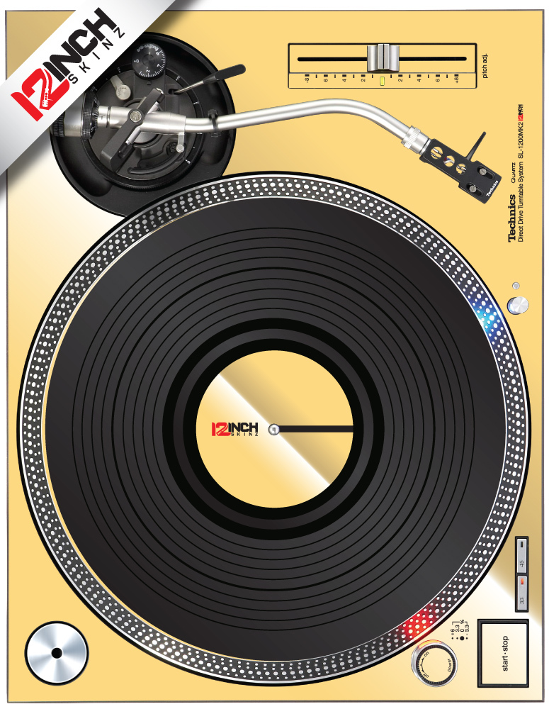 TECHNICS 1200 MK2 SKIN - MIRROR GOLD (PAIR)