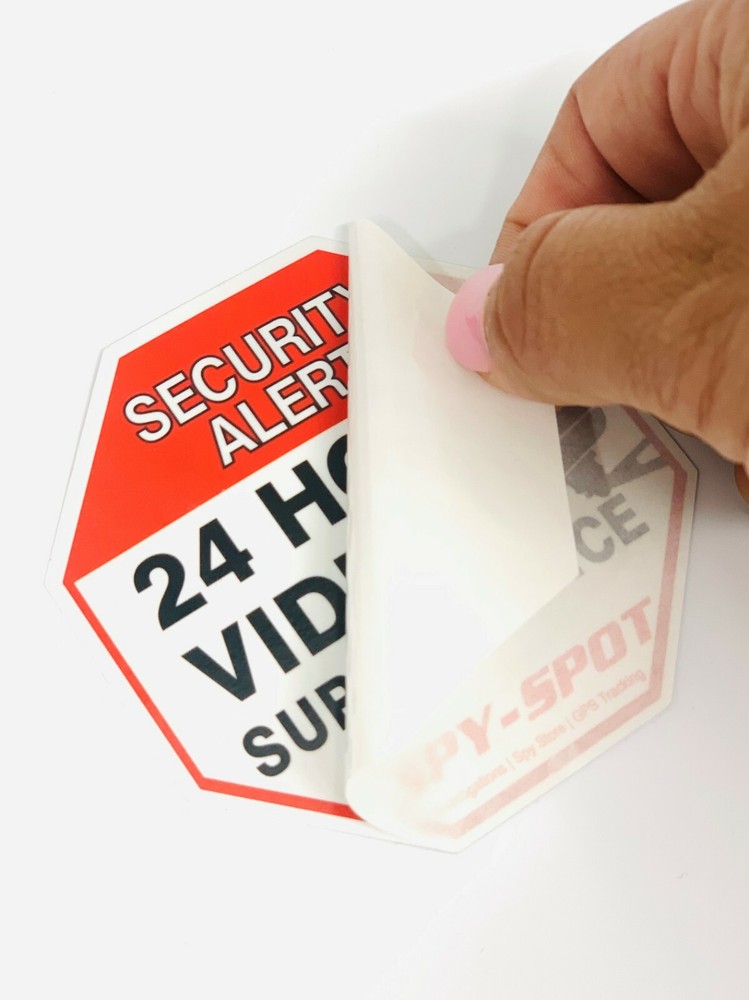6 x Security Surveillance Decals Vinyl CCTV Security System Double Sided Sticker
