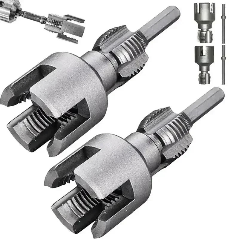 2pcs Integrated Internal & External Pipe Threading-Tool,PVC Pipe Threader Kit