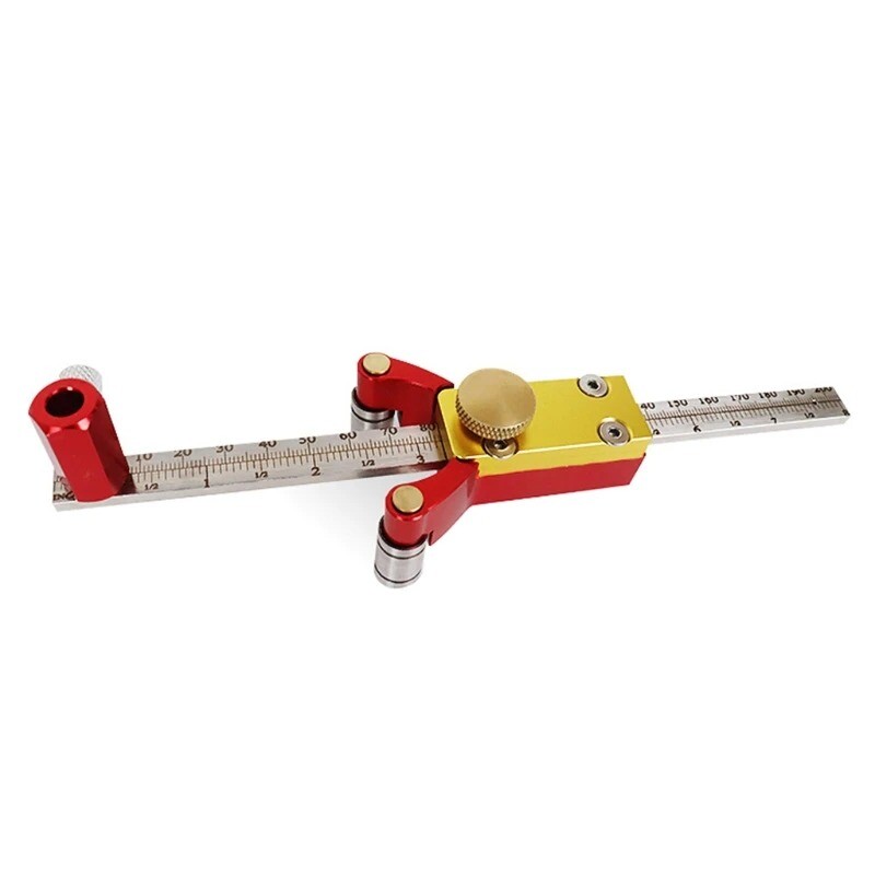 Woodworking DIY Drawing Straight Line Arc Measuring Height Triple Multi-function