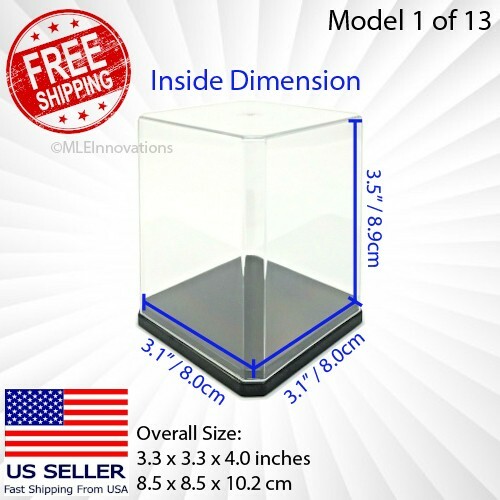Display Case Cube Small Clear Plastic Box Dust Proof Toy Figure Car UV Acrylic
